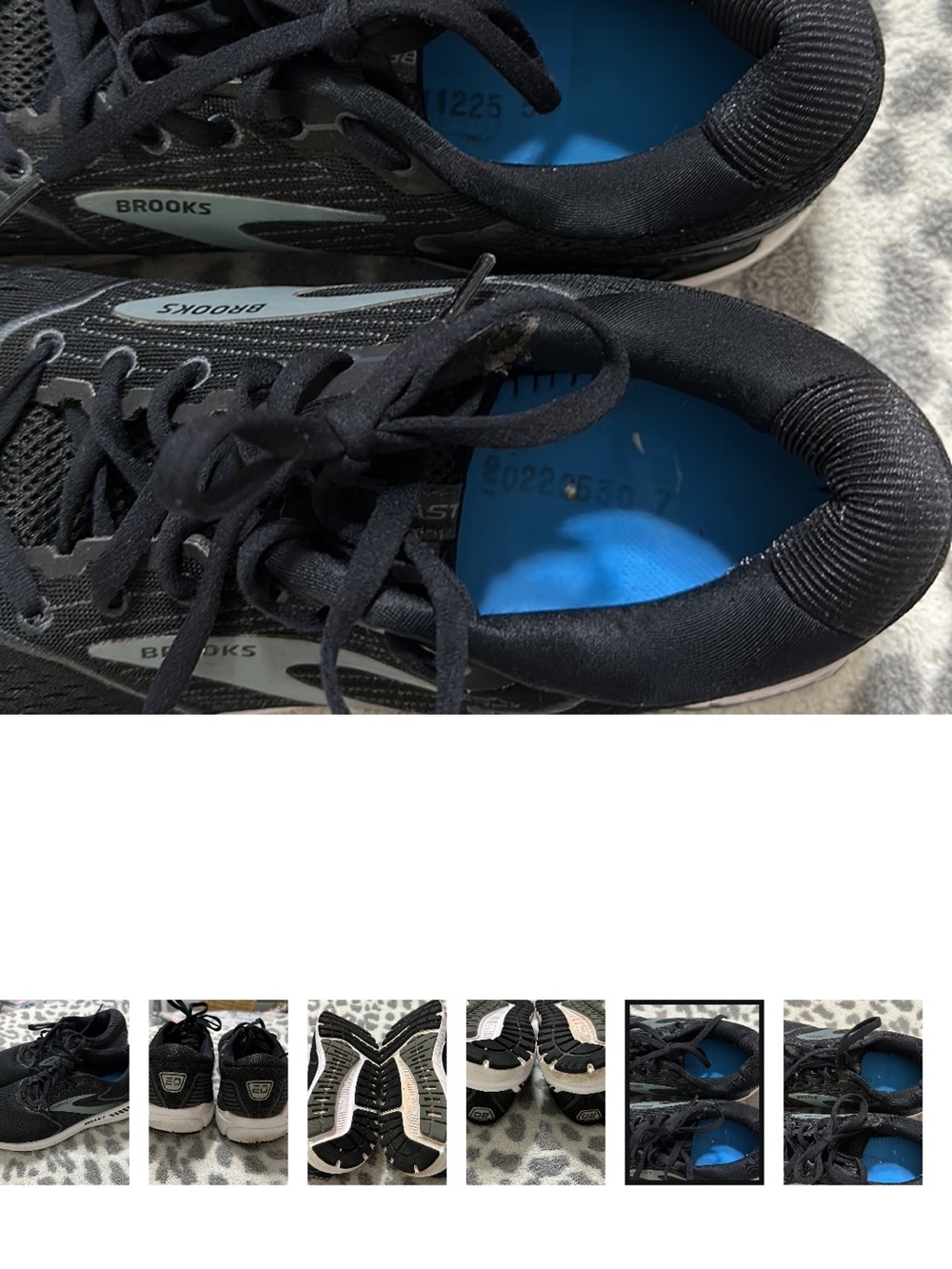 Brooks Men’s Athletic Shoes - Black with Blue Insoles